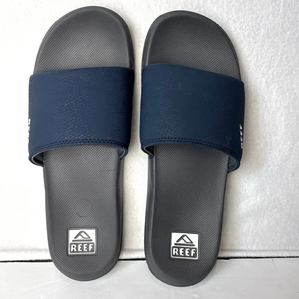 Reef One Slide Shoes Mens Size 12 Navy wSlip On Sandals Comfort Casual New